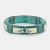 Fashnzfab Patina Crown Stretch Bracelet Patina Verdigris In Multi