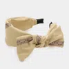 Fashnzfab Pattern Detailed Bow Headband In Sand