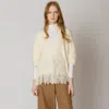 Fashnzfab Pattern Detailed Crochet Poncho In Multi