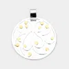 Fashnzfab Pattern Detailed Metal Round Layered Pendant In Metallic