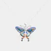 Fashnzfab Patterned Butterfly Pendant Necklace In Multi