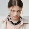 Fashnzfab Patterned Fabric Chiffon Necklace In Black