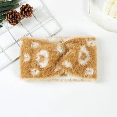 Fashnzfab Patterned Faux Fur Earmuff Headband In Brown