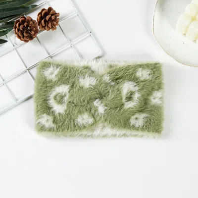 Fashnzfab Patterned Faux Fur Earmuff Headband In Green