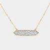 Fashnzfab Patterned Hexagon Pendant Necklace In Gold