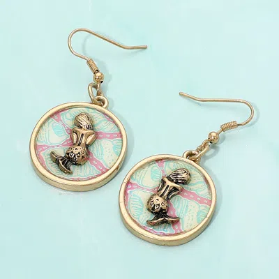 Fashnzfab Patterned Mermaid Accented Dangle Earrings In Gold