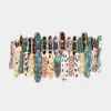 Fashnzfab Patterned Metal Stretch Bracelet In Blue