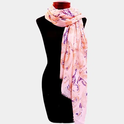 Fashnzfab Patterned Scarf In Pink