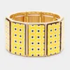 Fashnzfab Patterned Wood Rectangle Stretch Bracelet In Multi