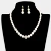 Fashnzfab Pave Ball & Pearl Strand Necklace In White
