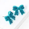 Fashnzfab Pave Bow Stud Earrings In Multi