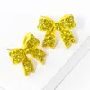 Fashnzfab Pave Bow Stud Earrings In Yellow