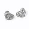 Fashnzfab Pave Crystal Rhinestone Heart Stud Earrings In Multi