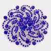 Fashnzfab Pave Flower Pin Brooch In Blue