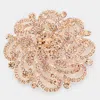 Fashnzfab Pave Flower Pin Brooch In Gold