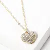 Fashnzfab Pave Heart Pendant Necklace In Gold