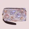 Fashnzfab Paw Patterned Faux Fur Wristlet Pouch Bag In Gray
