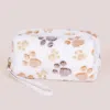 Fashnzfab Paw Patterned Faux Fur Wristlet Pouch Bag In Multi
