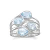 Fashnzfab Pear Blue Topaz Ring In Blue