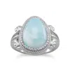 Fashnzfab Pear Shape Larimar Ring In Multi