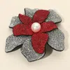 Fashnzfab Pearl Accent Bling Studded Flower Pin Brooch Alligator Snap Hair Clip In Multi
