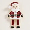 Fashnzfab Pearl Accent Glittered Santa Pin Brooch In Red