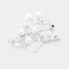 Fashnzfab Pearl Accented Christmas Metal Rudolph Pin Brooch In Multi