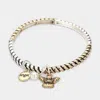 Fashnzfab Pearl Angel Charm Stretch Bracelet Two Tone In Multi