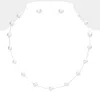 Fashnzfab Pearl Ball Station Necklace In White