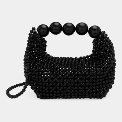 Fashnzfab Pearl Beaded Handbag / Crossbody Bag In Black