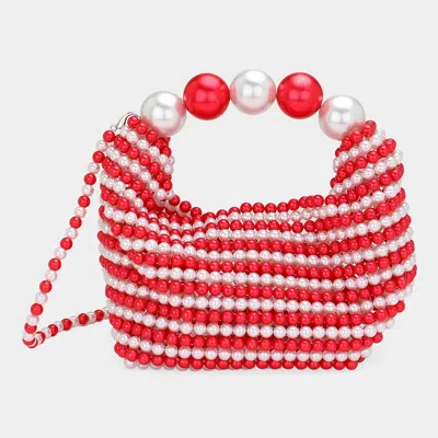 Fashnzfab Pearl Beaded Handbag / Crossbody Bag In Multi