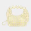 Fashnzfab Pearl Beaded Handbag / Crossbody Bag In White
