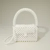 Fashnzfab Pearl Beaded Mini Top Handle Flap Box Handbag / Crossbody Bag In Multi