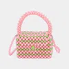 Fashnzfab Pearl Beaded Mini Top Handle Handbag / Crossbody Bag In Multi