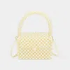 Fashnzfab Pearl Beaded Mini Top Handle Handbag / Crossbody Bag In White
