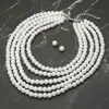 Fashnzfab Pearl Beaded Multi Layered Statement Necklace In Multi
