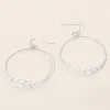 Fashnzfab Pearl Beaded Open Circle Dangle Earrings In White