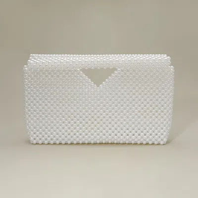 Fashnzfab Pearl Beaded Open Top Clutch Bag In Multi