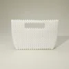 Fashnzfab Pearl Beaded Open Top Handbag In Multi