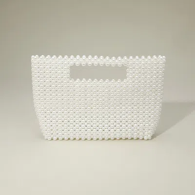 Fashnzfab Pearl Beaded Open Top Handbag In Multi