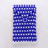 Fashnzfab Pearl Beaded Phone Holder Crossbody Bag In Blue