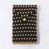 Fashnzfab Pearl Beaded Phone Holder Crossbody Bag In Gold