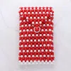 Fashnzfab Pearl Beaded Phone Holder Crossbody Bag In Red
