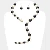 Fashnzfab Pearl Beaded Snake Open Necklace In Multi