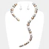 Fashnzfab Pearl Beaded Snake Open Necklace In Multi
