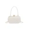 FASHNZFAB PEARL BEADED STATEMENT BOX CLUTCH