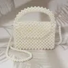 Fashnzfab Pearl Beaded Top Handle Flap Hand Bag / Crossbody Bag In Multi