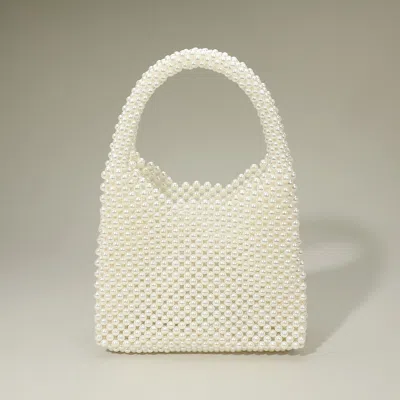 Fashnzfab Pearl Beaded Top Handle Handbag In Multi