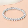Fashnzfab Pearl Bezel Stretch Bracelet Silver, White In Metallic