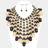 Fashnzfab Pearl Bubble Collar Statement Necklace In Black